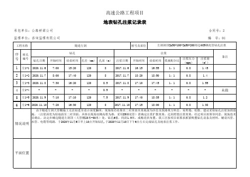 钻孔注浆记录表