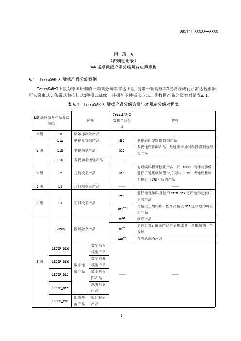 SAR遥感数据产品分级规范应用案例