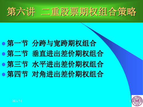 第六讲二重期权组合策略汇总