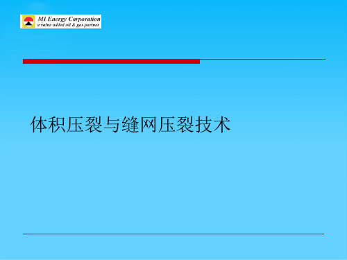 体积压裂与缝网压裂技术课件