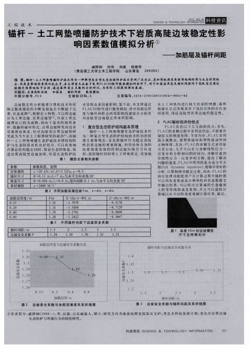 锚杆-土工网垫喷播防护技术下岩质高陡边坡稳定性影响因素数值模拟分析——加筋层及锚杆间距