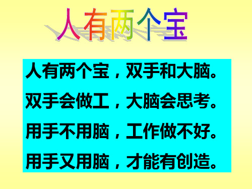 人有两个宝,双手和大脑。双手会做工,大脑会思考。用手解析