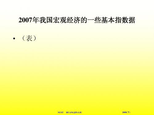 2007年我国宏观经济的一些基本指数据(表)