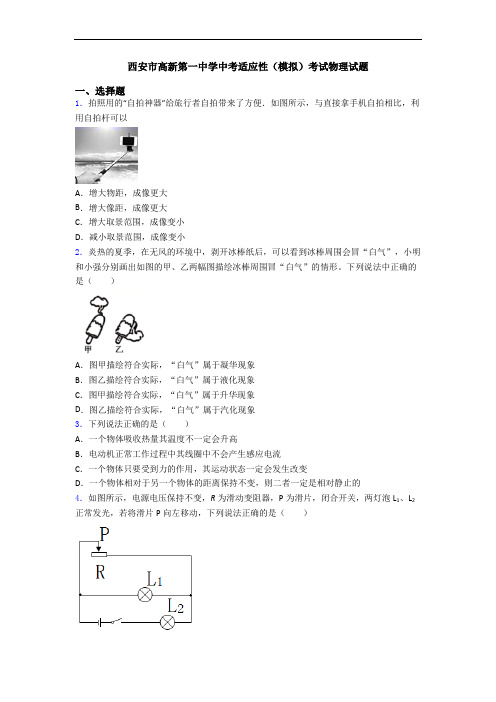 西安市高新第一中学中考适应性(模拟)考试物理试题