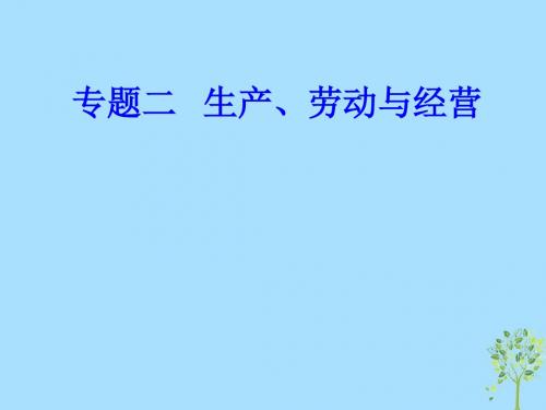 高考政治学业水平测试一轮复习专题二生产、劳动与经营