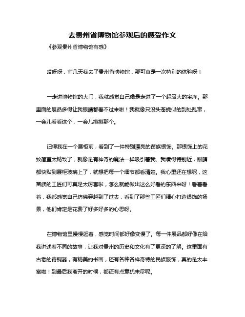 去贵州省博物馆参观后的感受作文