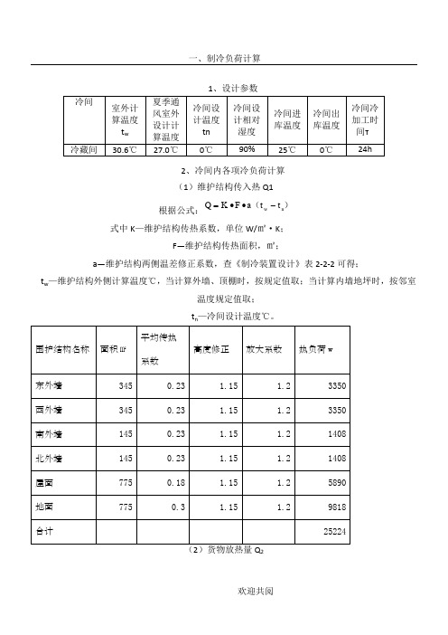 冷库冷负荷计算