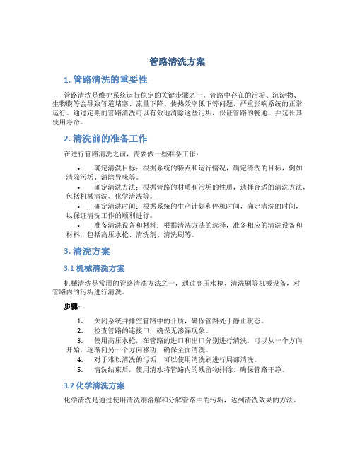 管路清洗方案