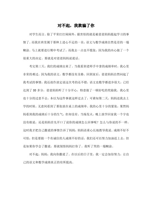 对不起,我欺骗了你_小学六年级作文500字