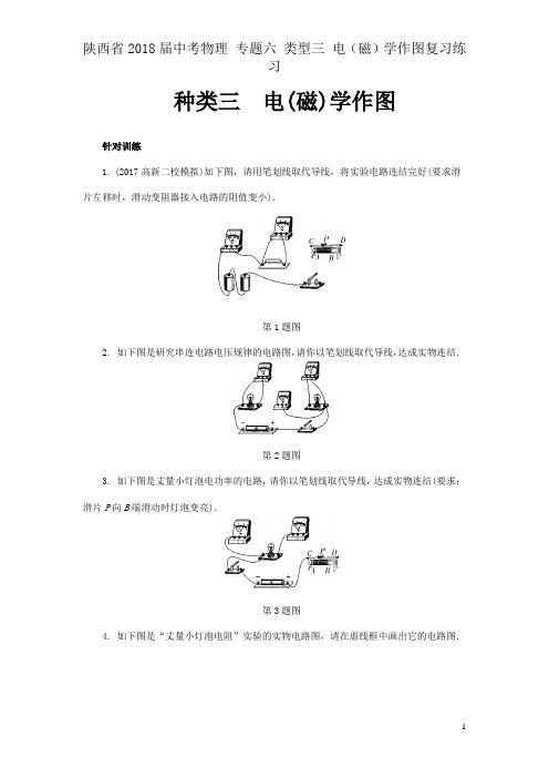 陕西省2018届中考物理 专题六 类型三 电(磁)学作图复习练习