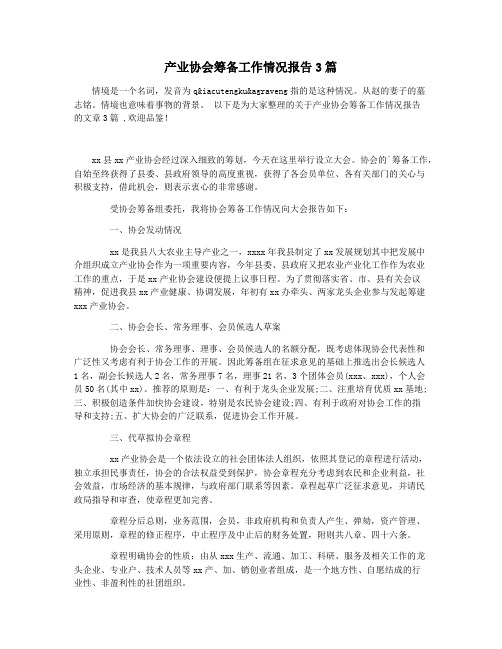 产业协会筹备工作情况报告3篇