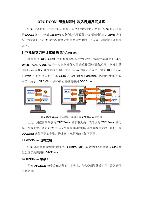 OPC DCOM配置过程中常见问题及其处理