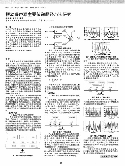 振动噪声源主要传递路径方法研究