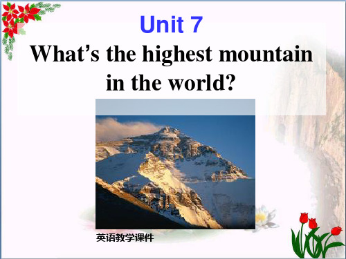 What's the highest mountain in the world PPT精品课件