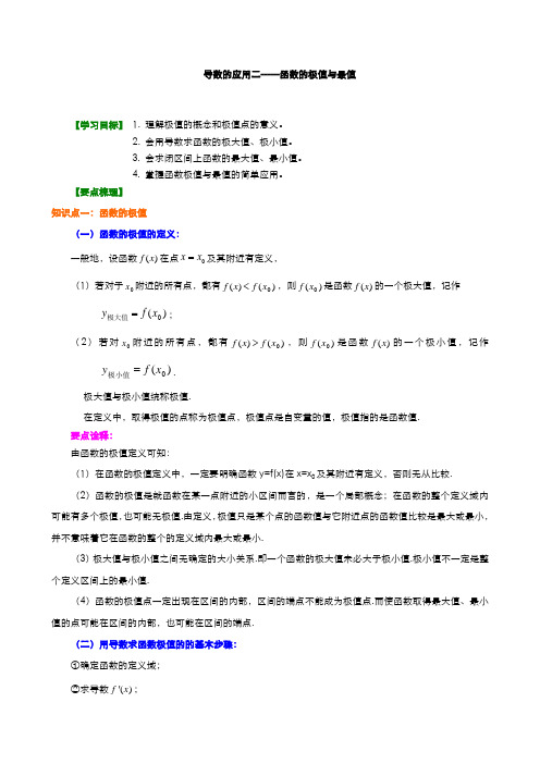 高中数学 选修2-2  知识讲解_函数的极值与最值_基础