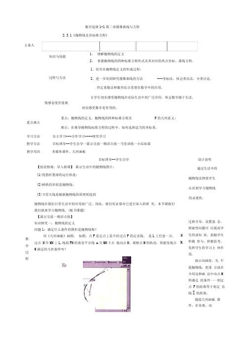 抛物线及其标准方程