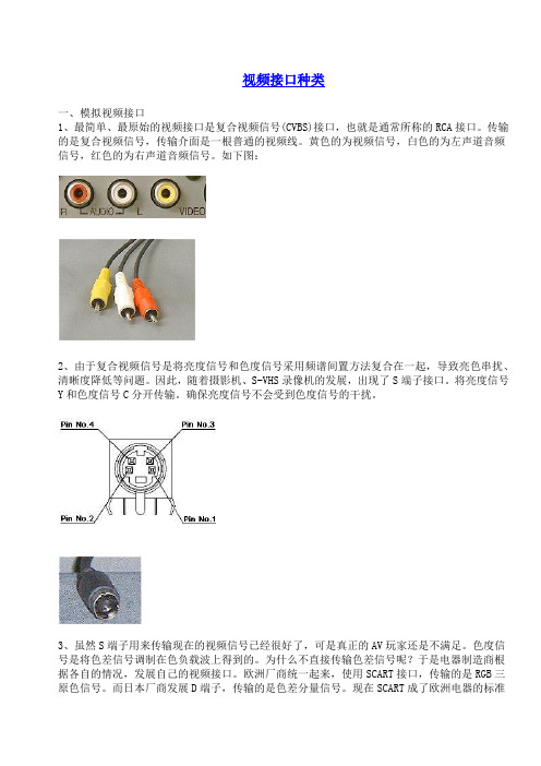 视频接口种类