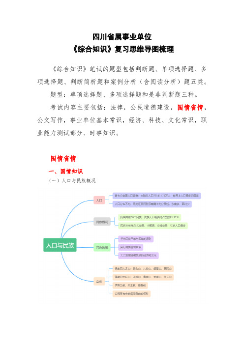 四川省属事业单位综合知识-国情省情思维导图