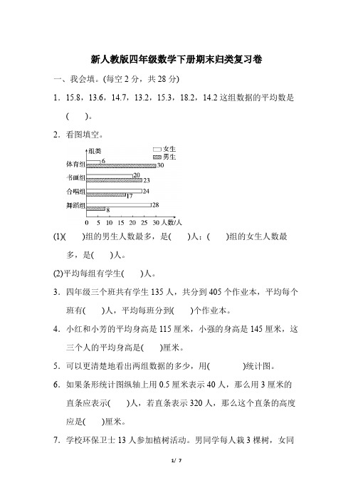 人教版四年级数学第二学期期末归类卷 (1)