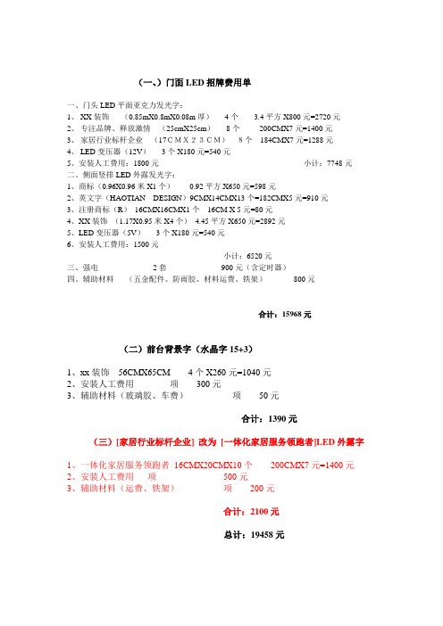 LED发光字报价