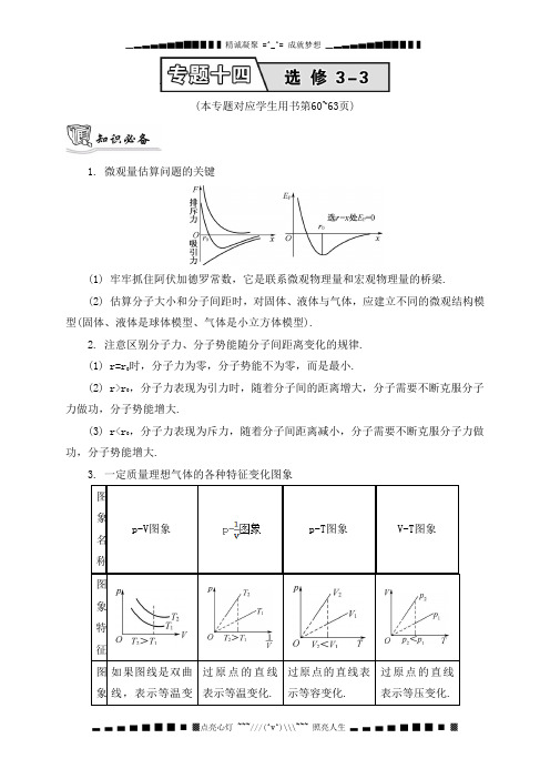 高考物理二轮复习提优导学案：专题十四 选修3-3 15_【知识必备】