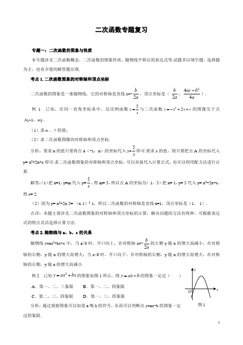 二次函数专题复习及答案[1]