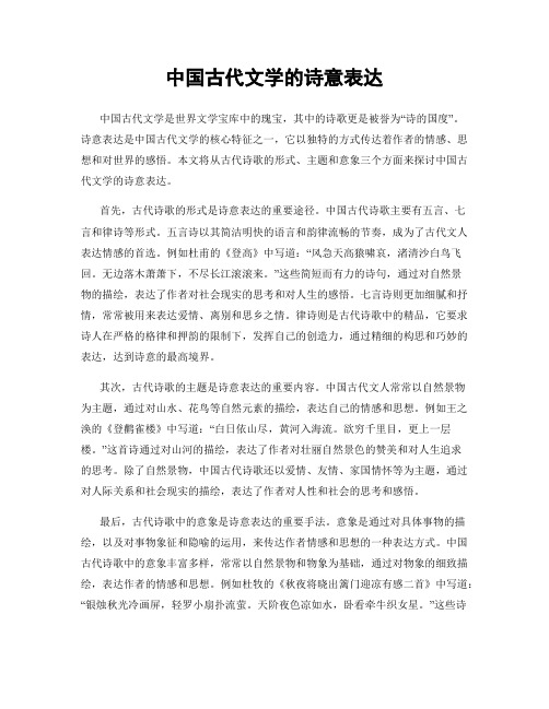 中国古代文学的诗意表达