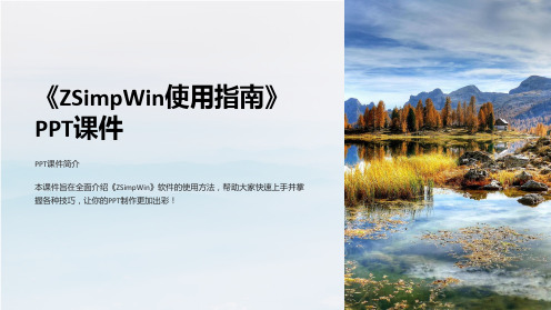 《ZSimpWin使用指南》课件