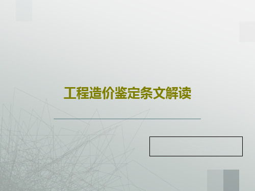 工程造价鉴定条文解读24页PPT