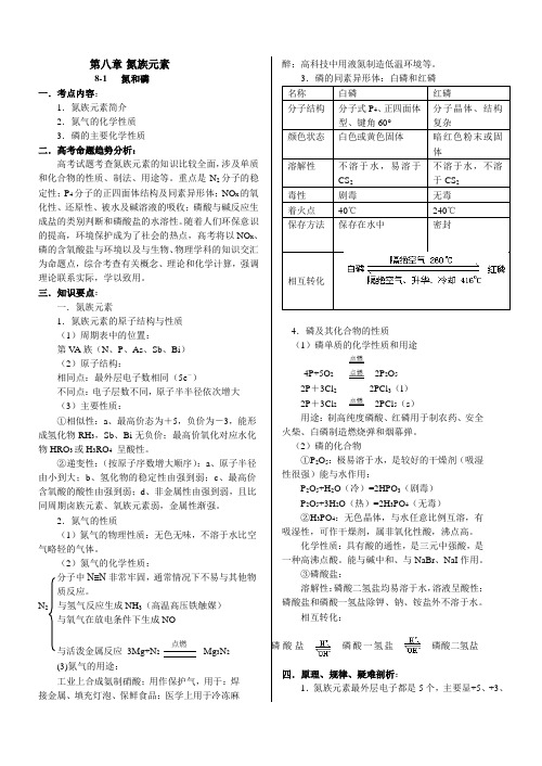 高三化学教案-氮族元素 最新