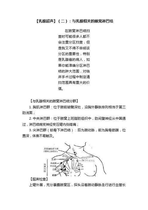 【乳腺超声】（二）：与乳腺相关的腋窝淋巴结