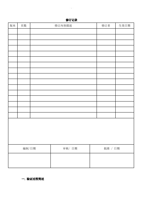 洁净车间空调净化系统重新启动验证报告