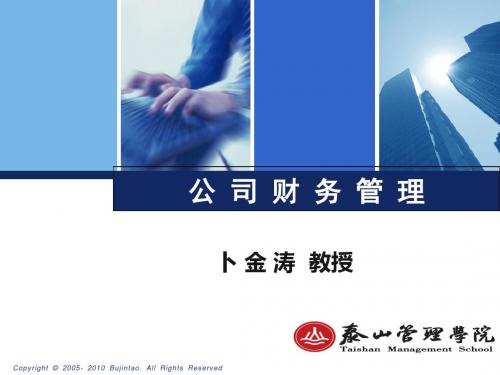 公司财务管理讲义(PPT 66张)