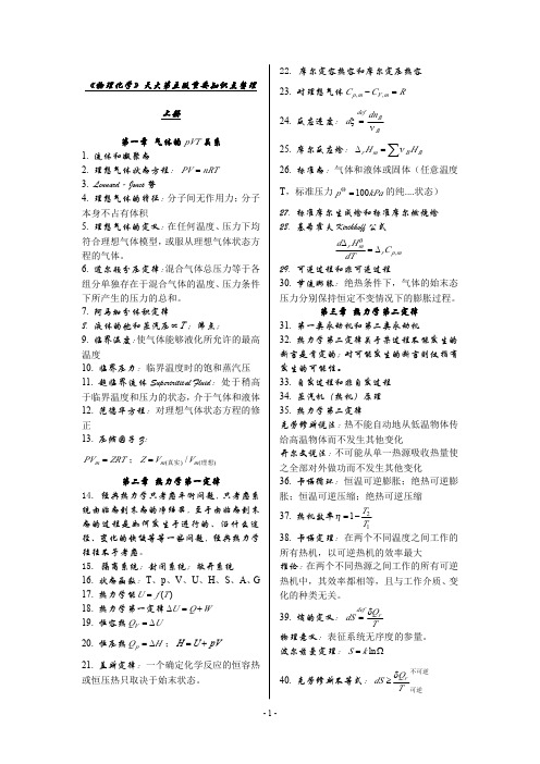 物理化学(天大第五版上册)概念、公式整理