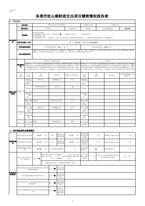 项目绩效情况报告表