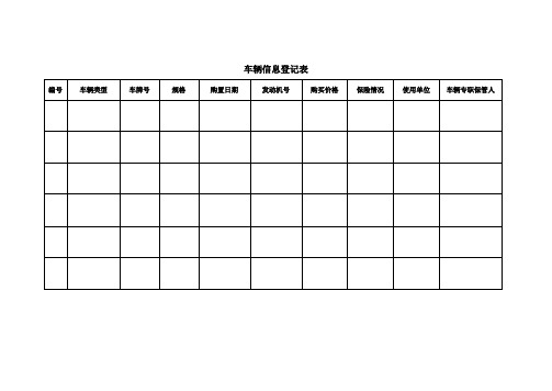 车辆信息登记表