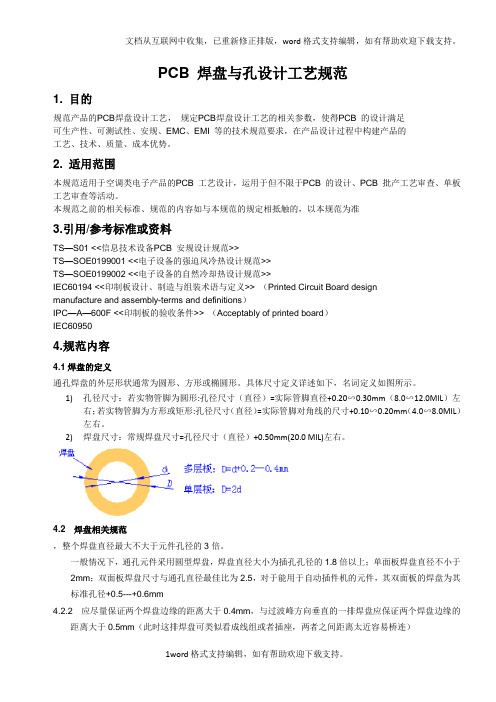 PCB_焊盘工艺设计规范2020.07.09