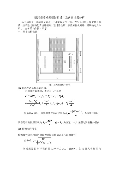 磁流变液减振器结构设计及仿真结果分析