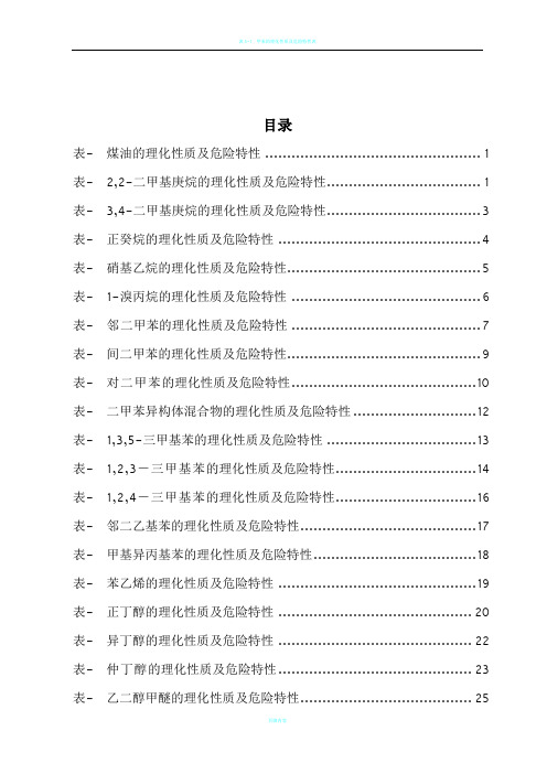 危险化学品特性表_第3.3类