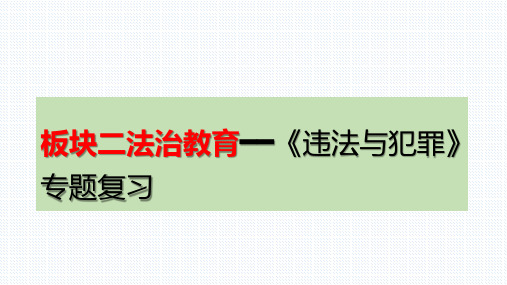 2024年中考道德与法治一轮复习：违法与犯罪+课件