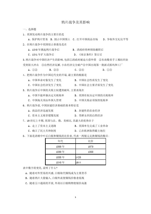 鸦片战争及其影响