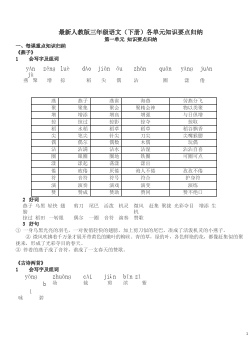 三下语文知识点汇总