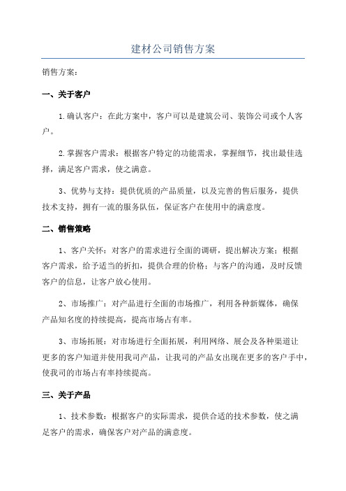 建材公司销售方案