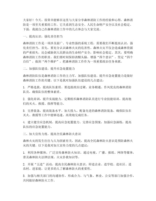 森林消防经验交流会发言稿