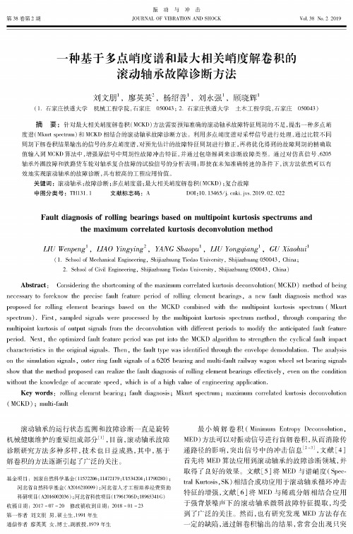 一种基于多点峭度谱和最大相关峭度解卷积的滚动轴承故障诊断方法