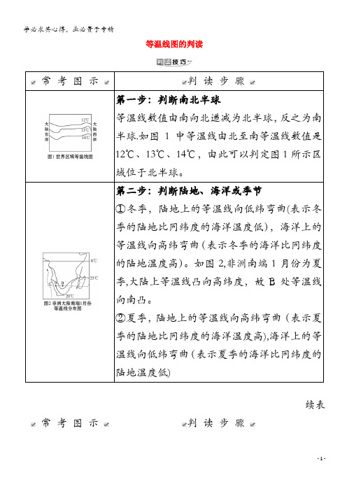 2021高考地理一轮复习 8类图表解读系列之三 等温线图的判读习题(含解析)湘教版