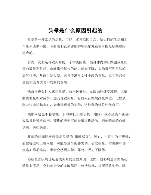 头晕是什么原因引起的