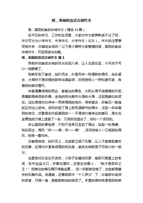 哦，美丽的崇武古城作文（精选34篇）