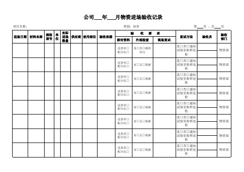 沥青进场验收记录模板