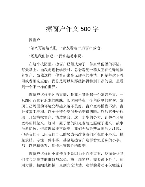 擦窗户作文500字